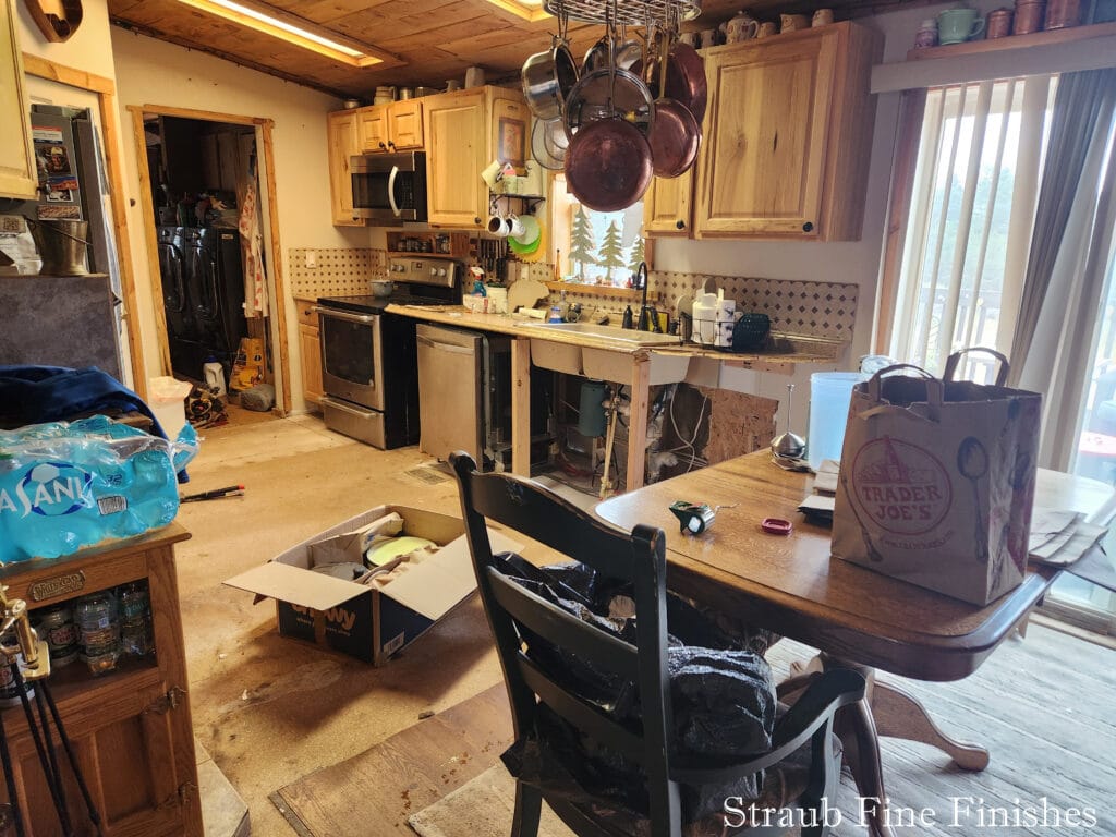 Original Kitchen was deconstructed during a water leak and mold remediation