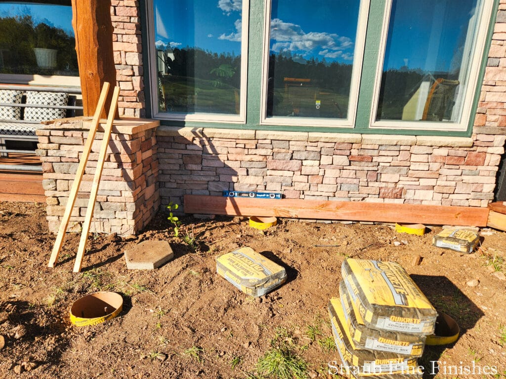 Getting ready to pour cement for Deck Support Pillars