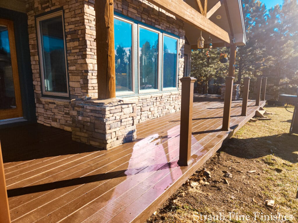 Nice paint job, Straub. Working on installation of the TREX posts. 