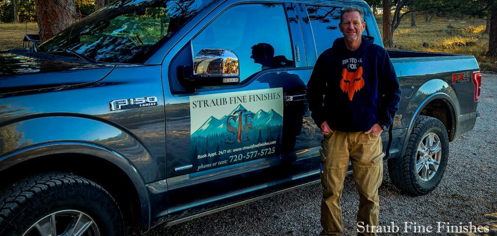 Chris straub company truck forested driveway 2