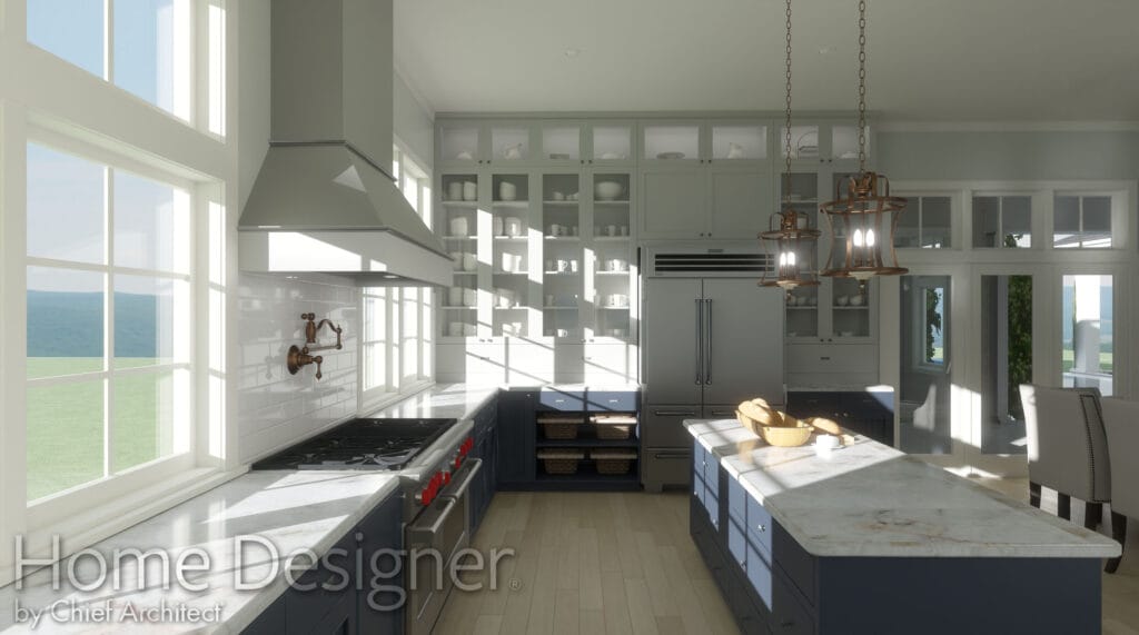 Verified vision 3d kitchen design navy cabinets